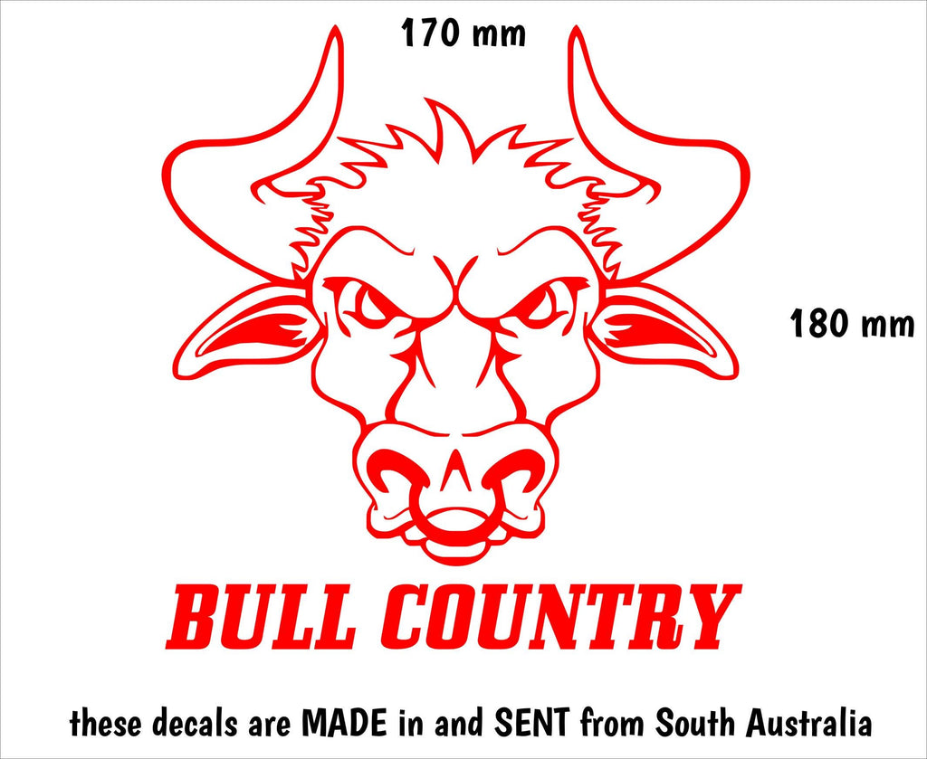 BULL COUNTRY vinyl decal  180 x 170 mm CONFIRM your color
