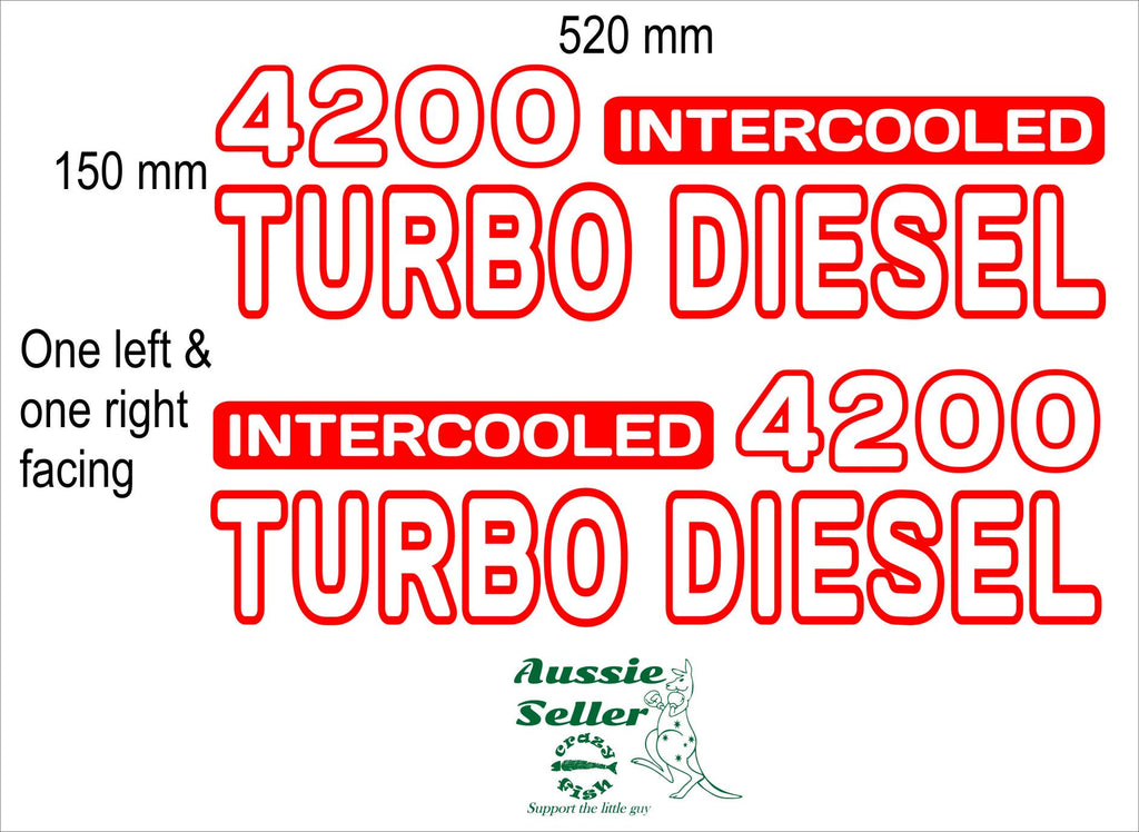 4200 Turbo Diesel decals TWO (2) 520 x 150 mm each CONFIRM your color