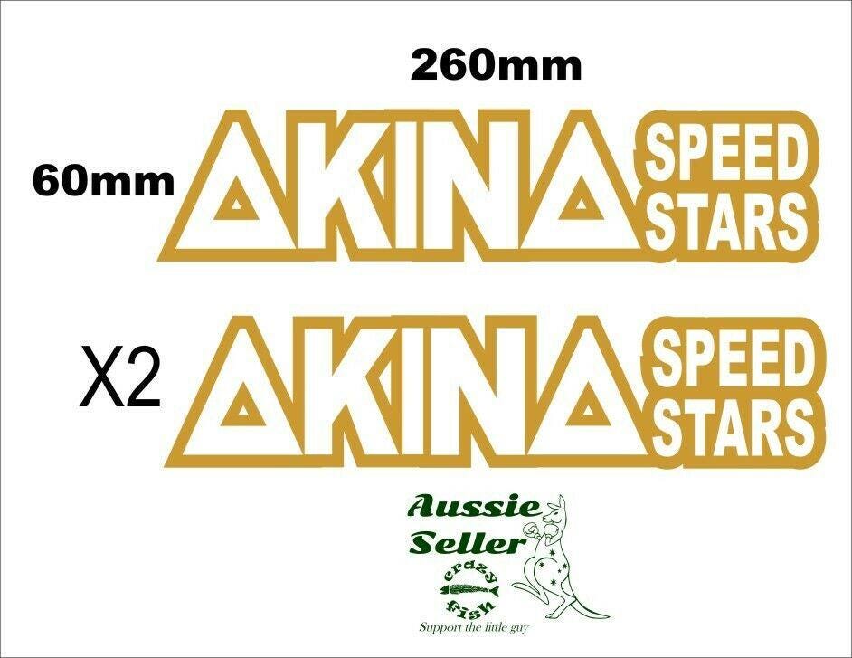 AKINA Speed Stars retro decals TWO (2) 260 x 60 mm each CONFIRM your color
