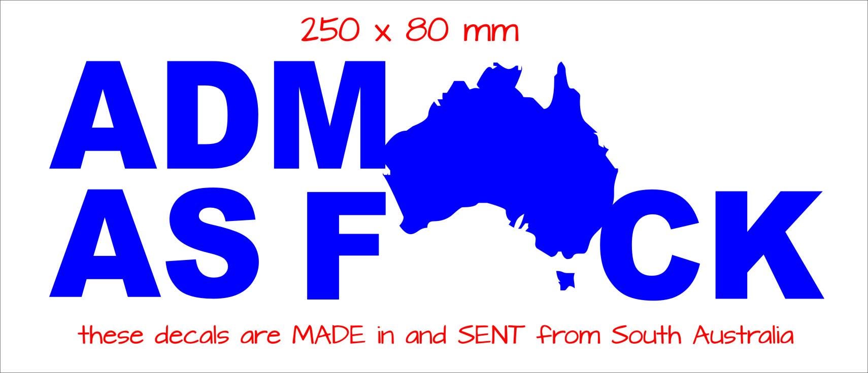 ADM As F#CK vinyl decal 250 x 80 mm CONFIRM your color