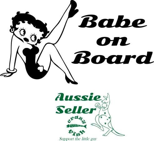 Babe On Board vinyl decal 220 x 115 mm CONFIRM your color