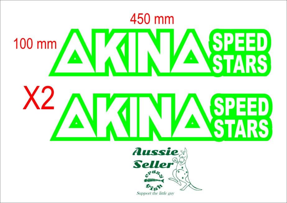 AKINA Speed Stars retro decals TWO (2) 450 x 100 mm each CONFIRM your color