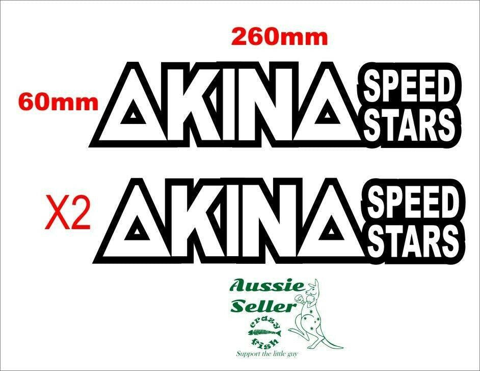 AKINA Speed Stars retro decals TWO (2) 260 x 60 mm each CONFIRM your color