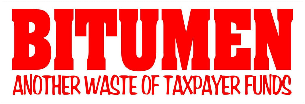 BITUMEN funny 4WD vinyl decal 260 x 80 mm CONFIRM your color