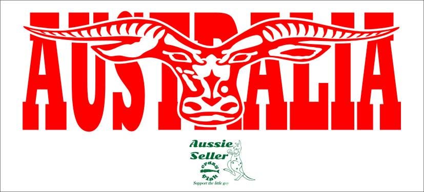 AUSTRALIA Longhorn  vinyl decal LARGE 1100 x 275 mm CONFIRM your color