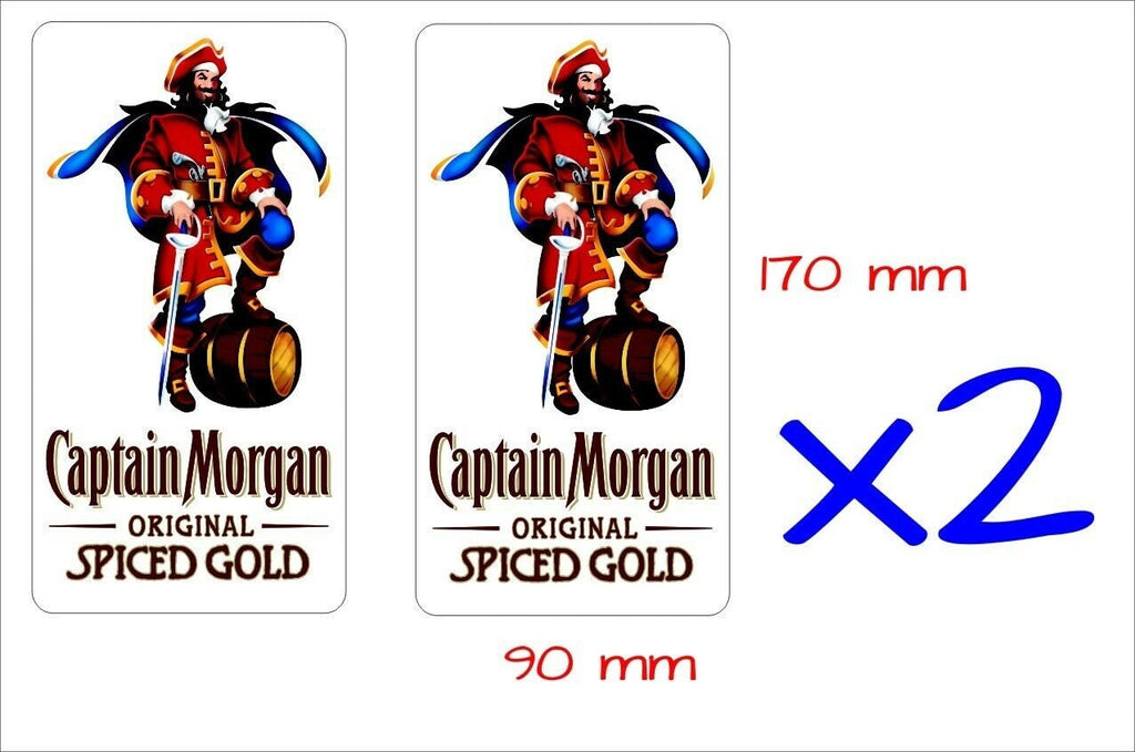 Captain Morgan Stickers TWO (2) 170 x 90 mm each