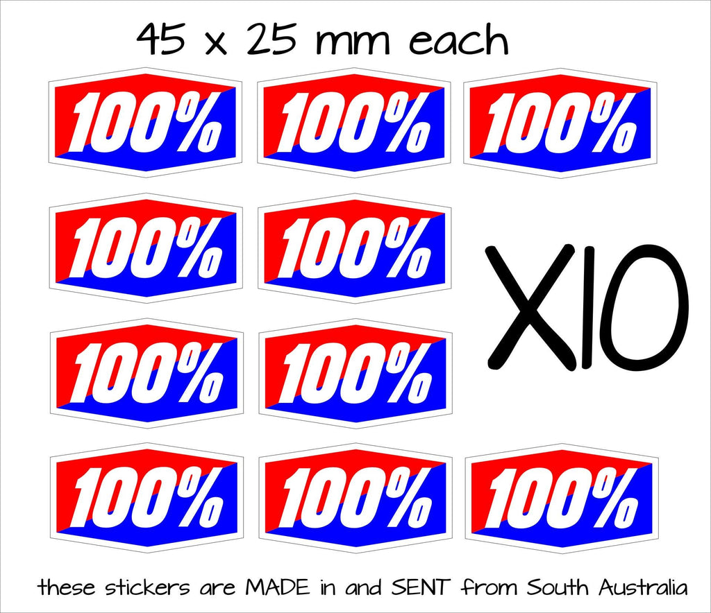 100%  Stickers TEN (10)  45 x 25 mm each - Crazyfish