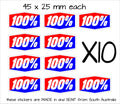 100%  Stickers TEN (10)  45 x 25 mm each - Crazyfish