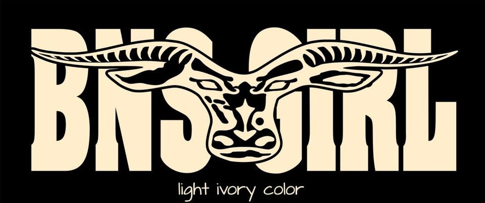 BNS GIRL longhorn vinyl decal 260 x 90 mm CONFIRM your color