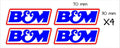 B&M Stickers FOUR (4)  70 x 30 mm each