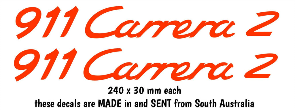 911 Carrera 2 Porsche decals TWO (2) 240 x 30 mm each CONFIRM your color