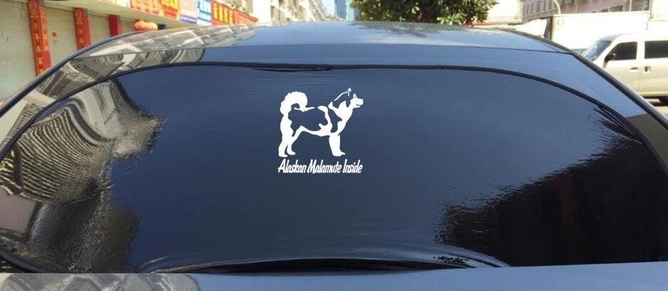ALASKAN Malamute Inside vinyl decal 170 x 170 mm CONFIRM your color
