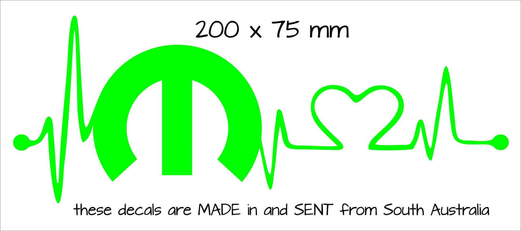 Chrysler Heartbeat retro vinyl decal 200 x 75 mm CONFIRM your color