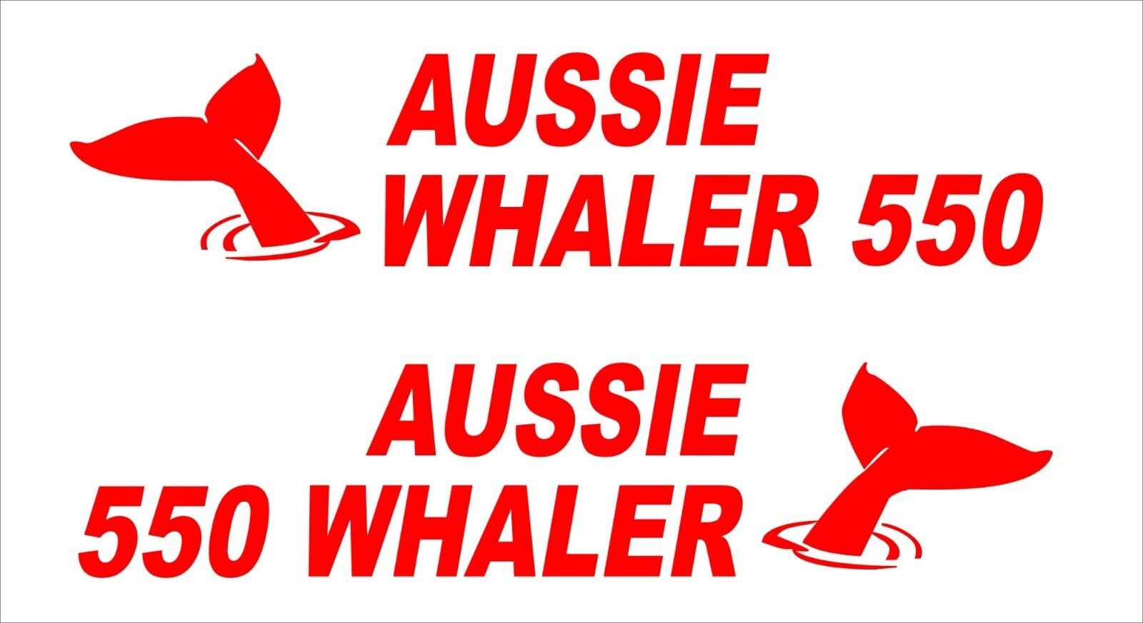 Aussie Whaler retro Boat decals TWO (2) 600 x 130 mm each CONFIRM your color and model