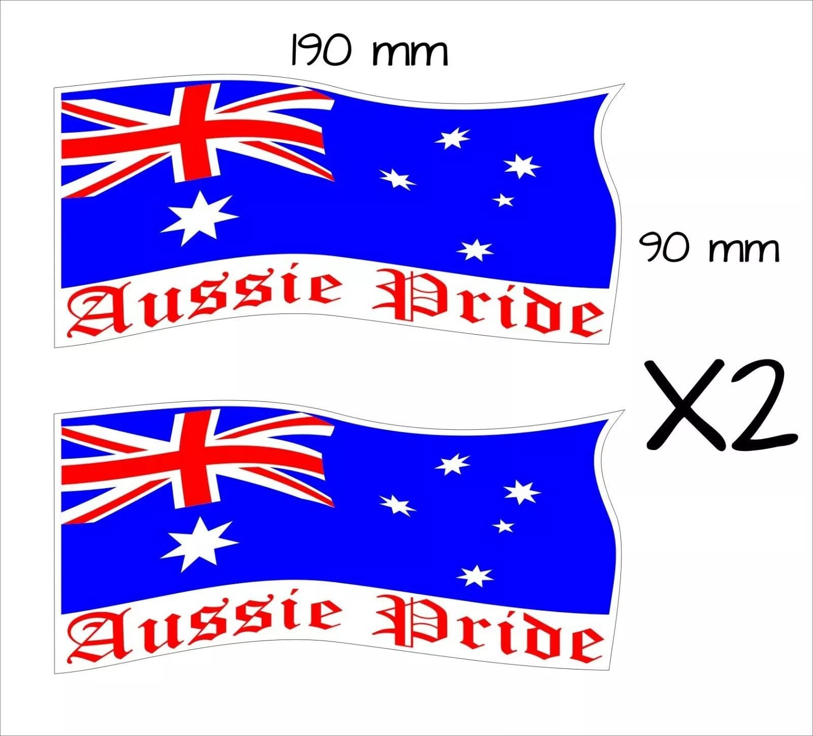AUSSIE PRIDE Stickers TWO (2) 190 x 90  mm each