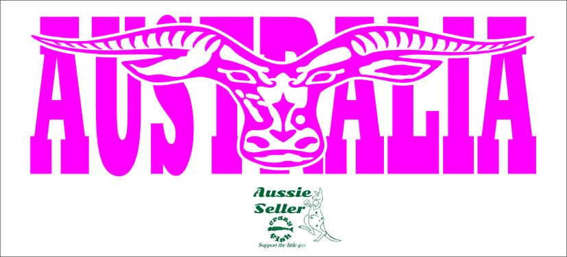 AUSTRALIA longhorn  vinyl decal  260 x 85 mm CONFIRM your color
