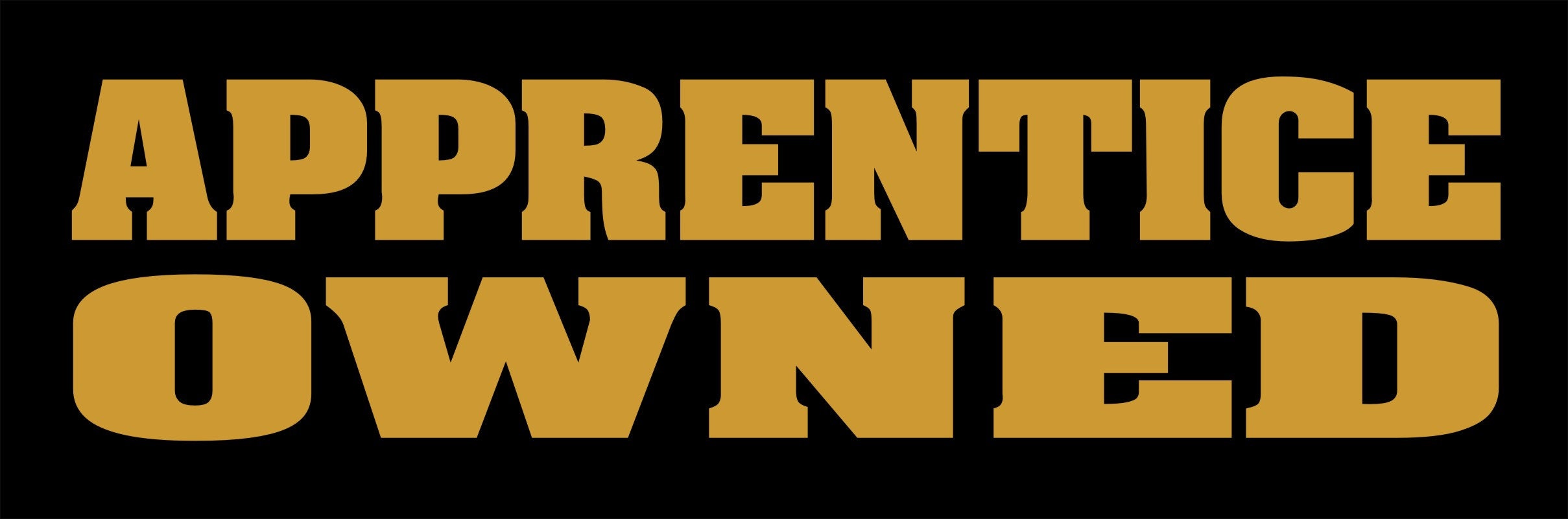 Apprentice Owned funny vinyl decal 200 x 50 mm CONFIRM your color