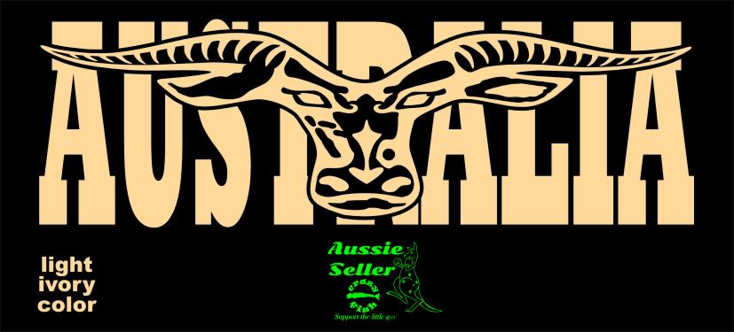 AUSTRALIA longhorn  vinyl decal  260 x 85 mm CONFIRM your color