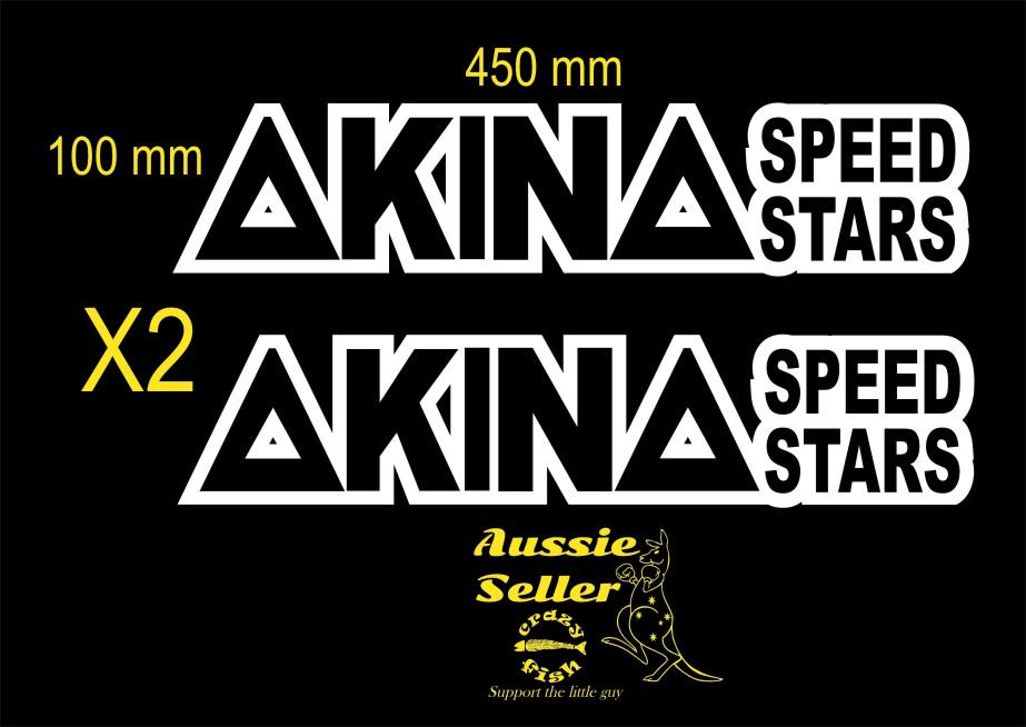 AKINA Speed Stars retro decals TWO (2) 450 x 100 mm each CONFIRM your color