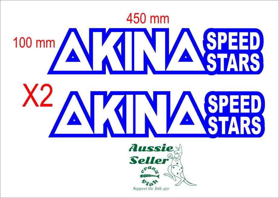AKINA Speed Stars retro decals TWO (2) 450 x 100 mm each CONFIRM your color