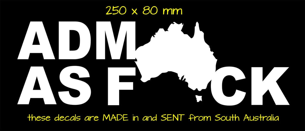 ADM As F#CK vinyl decal 250 x 80 mm CONFIRM your color