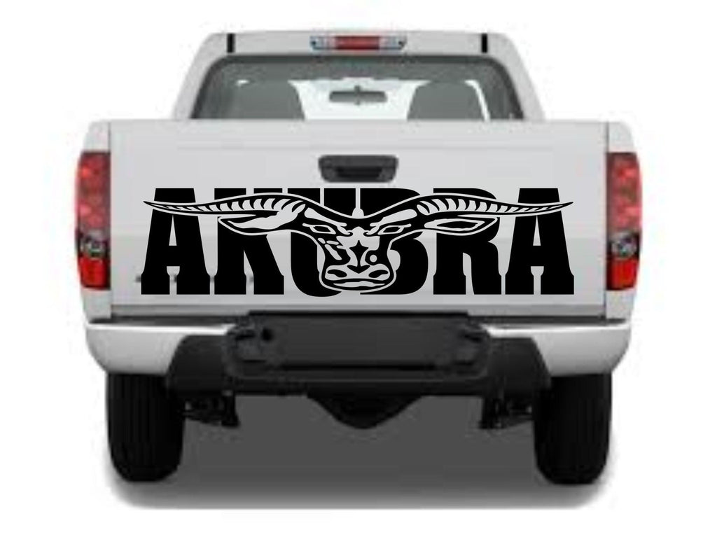 AKUBRA longhorn vinyl decal LARGE 1100 x 275 mm CONFIRM your color