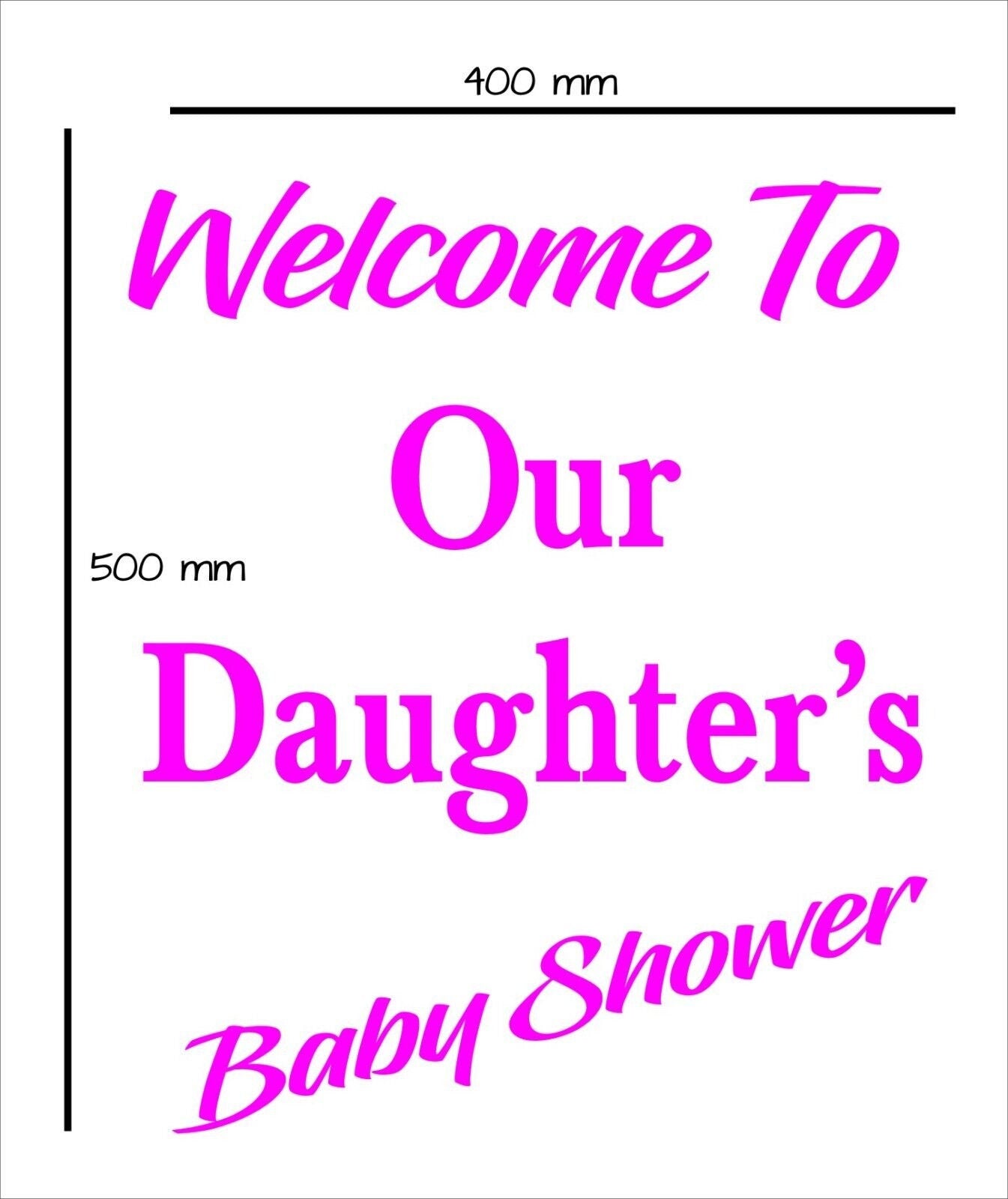 Birthday, Wedding or Special Occasion vinyl decal 500 x 400 mm