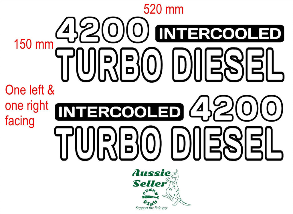 4200 Turbo Diesel decals TWO (2) 520 x 150 mm each CONFIRM your color