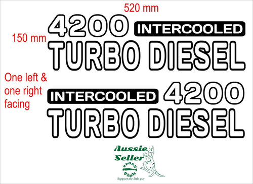 4200 Turbo Diesel decals TWO (2) 520 x 150 mm each CONFIRM your color