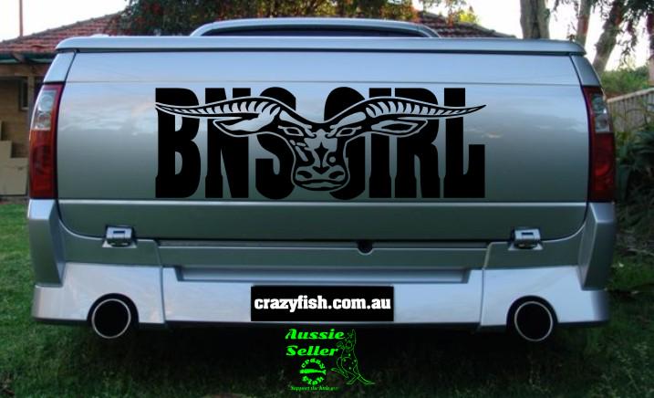 BNS GIRL longhorn vinyl decal Large 1100 x 275 mm CONFIRM your color