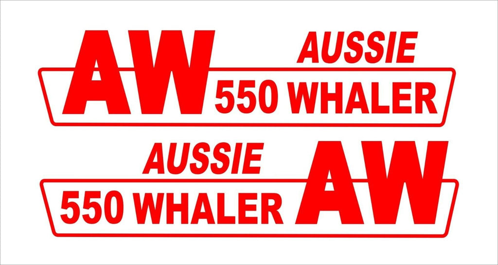 Aussie Whaler retro Boat decals TWO (2) 600 x 140 mm each CONFIRM your color and model