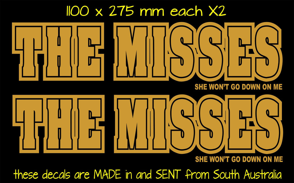 Boat Names "The Misses" (funny) TWO (2) decals  1100 x 275 mm each CONFIRM your color
