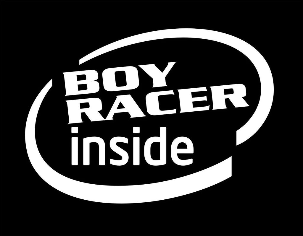 BOY RACER INSIDE funny vinyl decal 160 x 115 mm Confirm your color