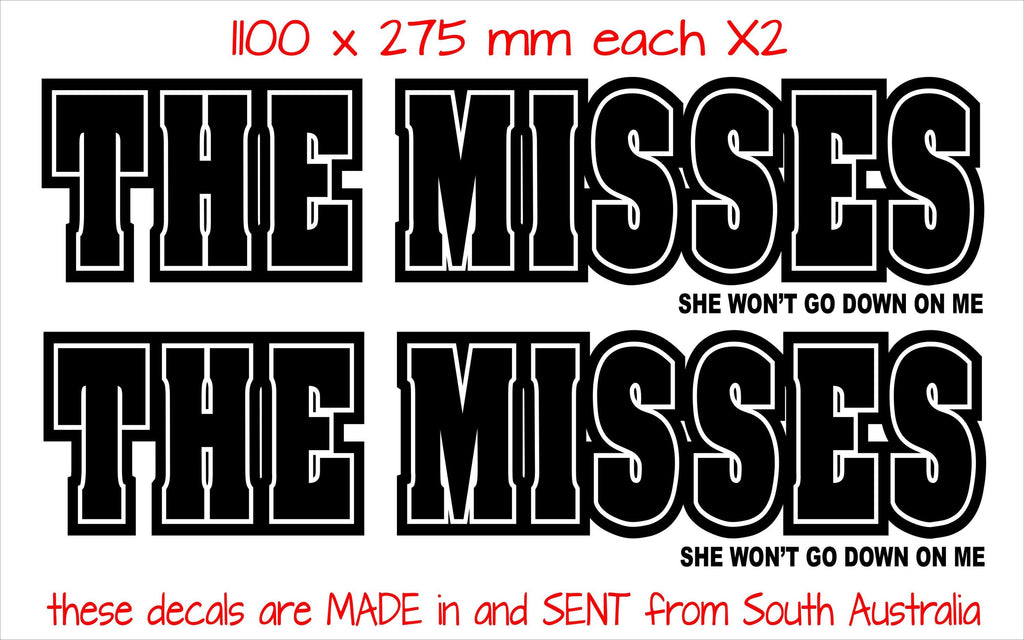 Boat Names "The Misses" (funny) TWO (2) decals  1100 x 275 mm each CONFIRM your color