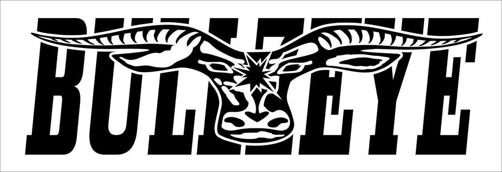 BULLZEYE Longhorn vinyl decal LARGE 1100 x 275 CONFIRM your color
