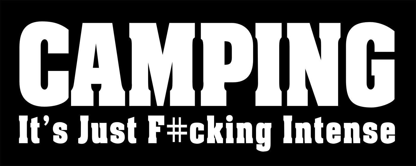 Camping funny vinyl decal 200 x 70 mm CONFIRM your color