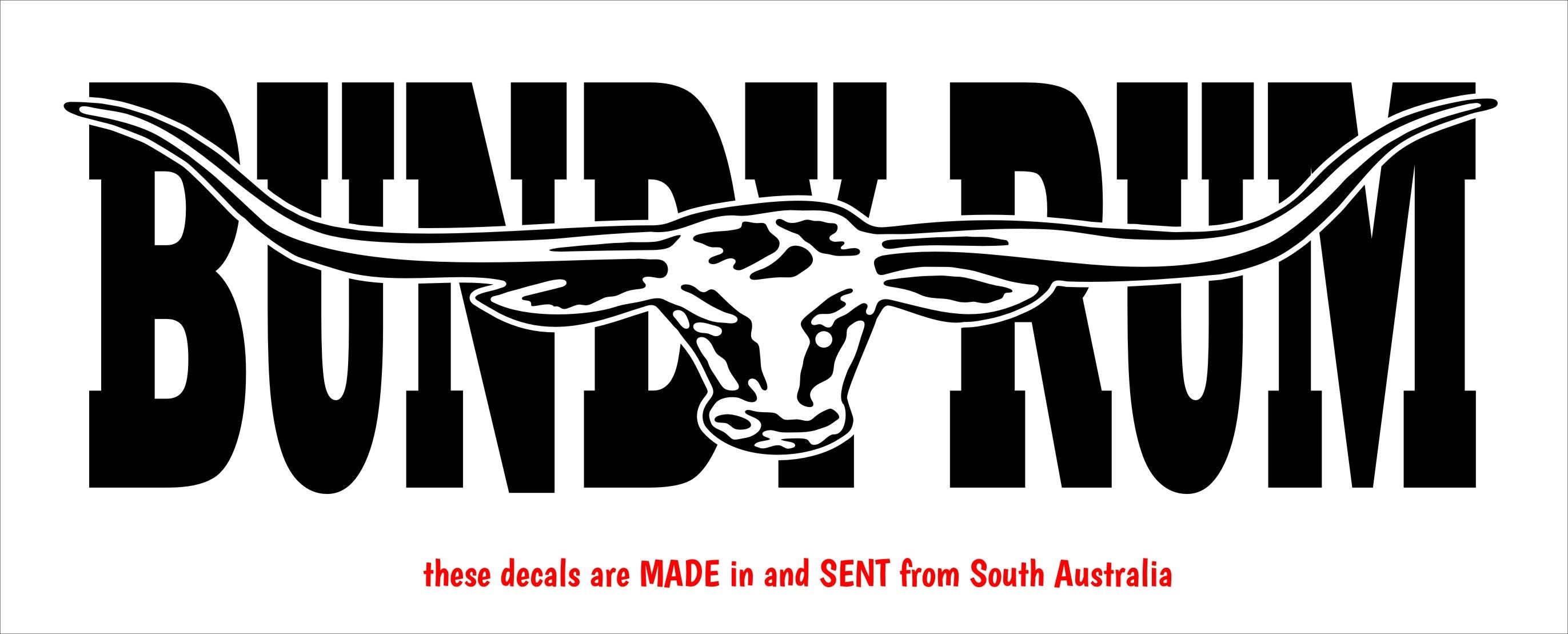 Bundy Rum  vinyl decal 260 x 75 mm CONFIRM your color