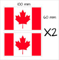 Canada Flag Stickers TWO (2) 100 x 60  mm each