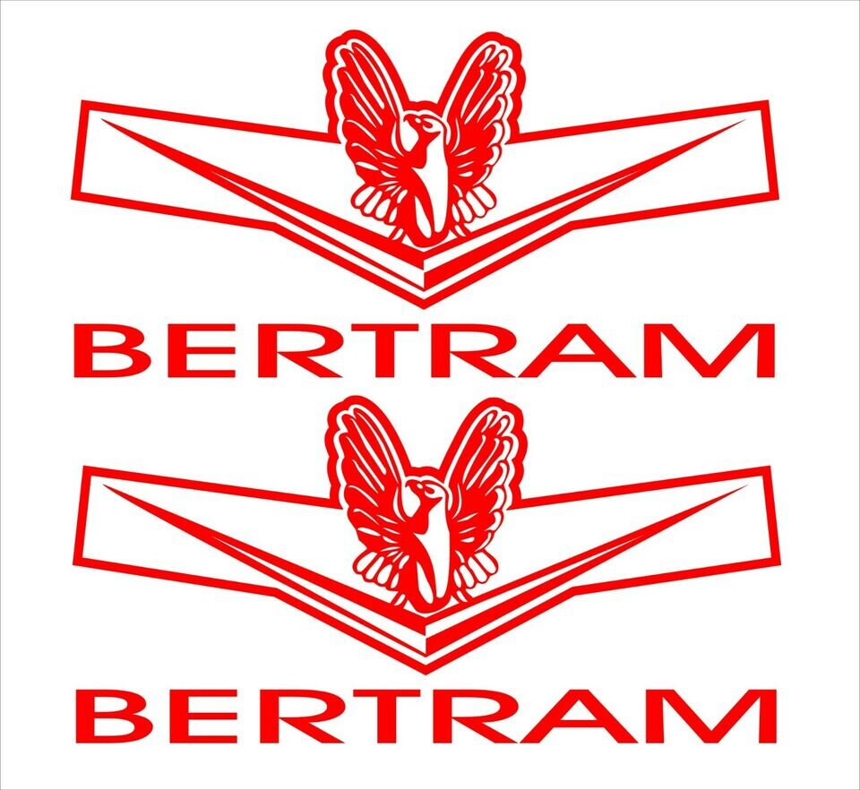 Bertram retro Boat decals TWO (2) 350 x 170 mm each CONFIRM your color