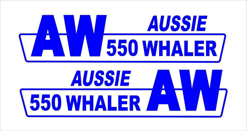 Aussie Whaler retro Boat decals TWO (2) 600 x 140 mm each CONFIRM your color and model