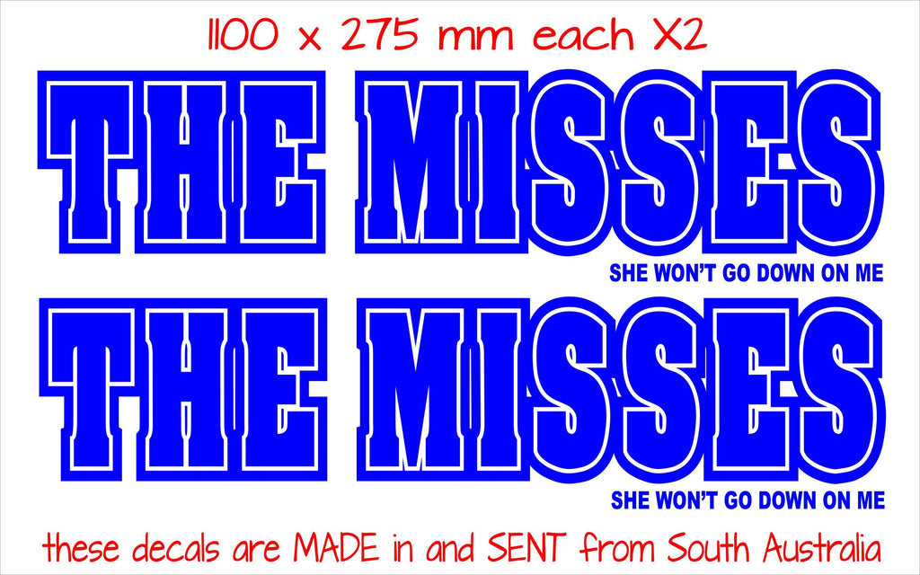 Boat Names "The Misses" (funny) TWO (2) decals  1100 x 275 mm each CONFIRM your color