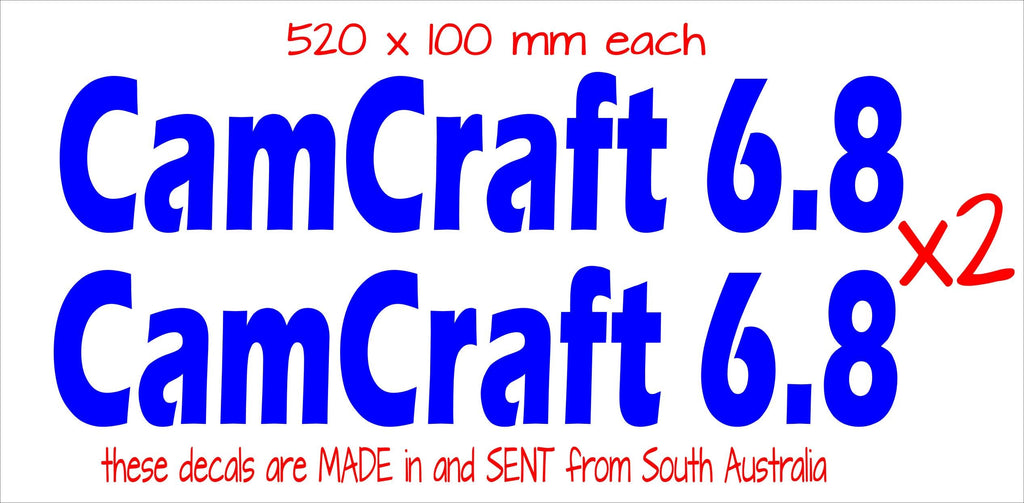 CamCraft retro  Boat decals TWO (2) 520 x 100 mm each CONFIRM your color
