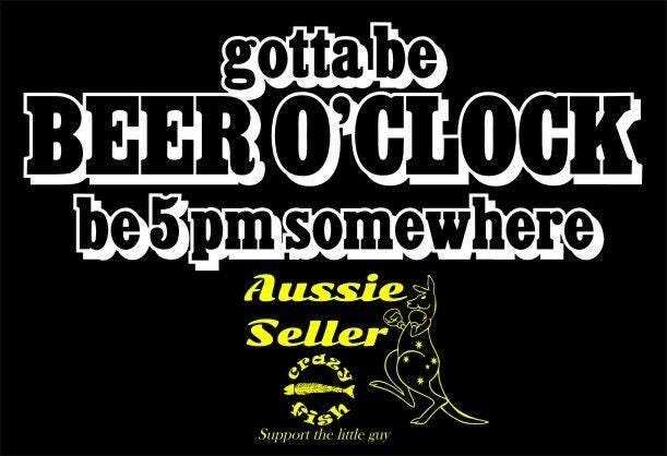 Beer O'Clock funny vinyl decal 200 x 80 mm CONFIRM your color