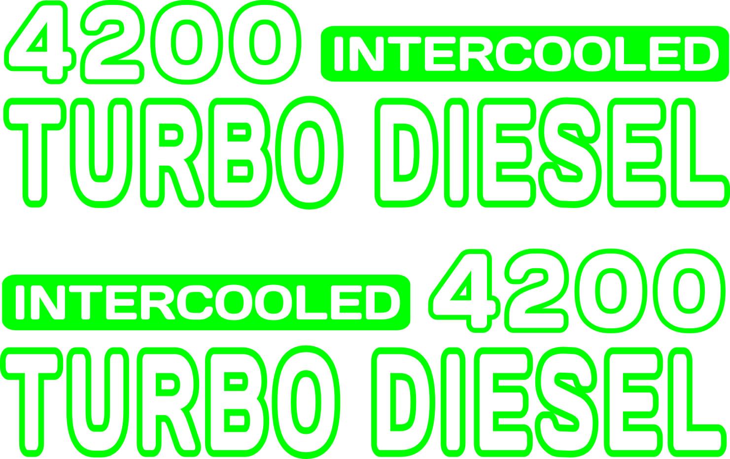 4200 Turbo Diesel decals TWO (2) 520 x 150 mm each CONFIRM your color