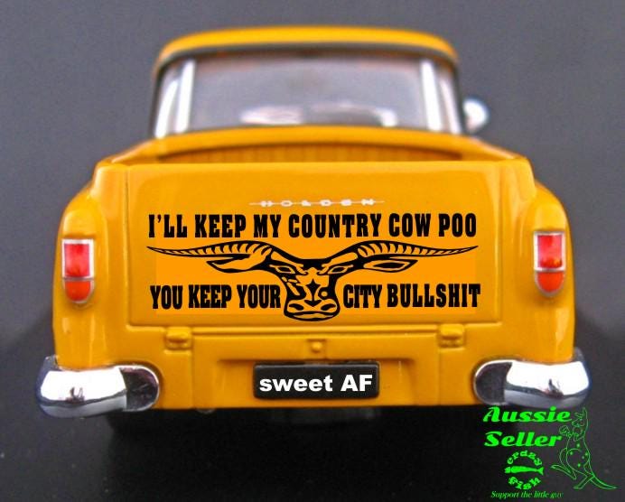 City Bullshit longhorn funny LARGE vinyl decal 1100 x 275 mm CONFIRM your color