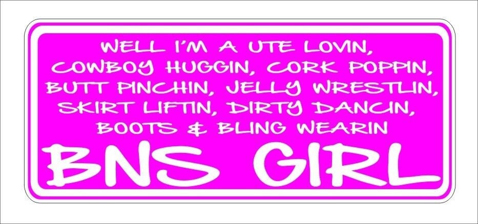 BNS GIRL funny Sticker 295 x 125 mm