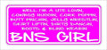 BNS GIRL funny Sticker 295 x 125 mm