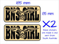 BNS GIRL Stickers TWO (2) 185 x 85 mm each
