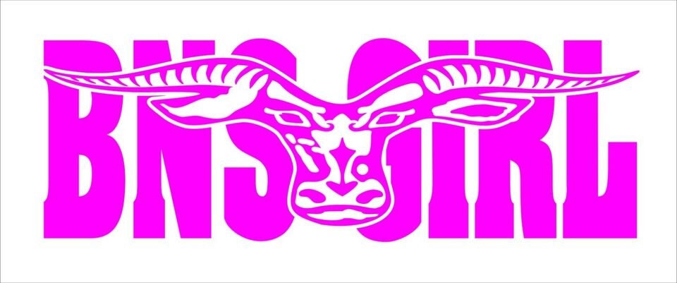BNS GIRL longhorn vinyl decal Large 1100 x 275 mm CONFIRM your color