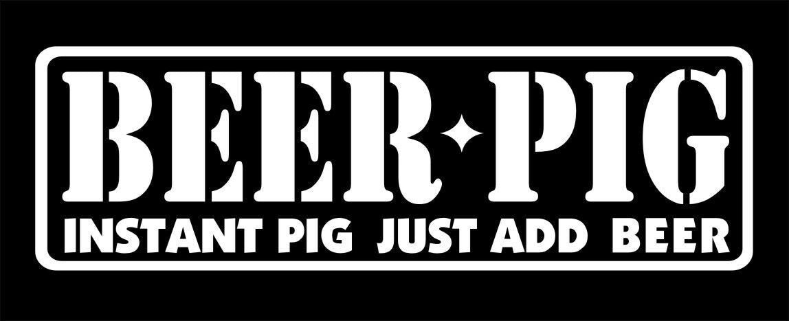 Beer Pig vinyl decal 260 x 80 mm CONFIRM your color